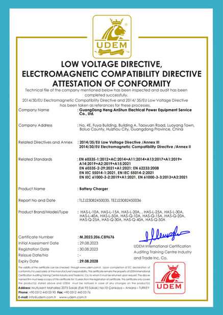 China GuangDong Heng AnShun Electrical Power Equipment Service Co., Ltd. zertifizierungen